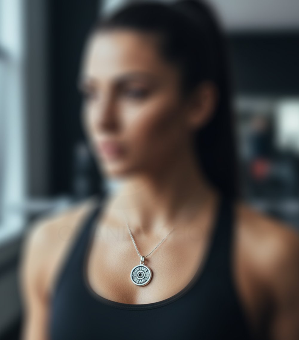 No Pain No Gain, Weight Plate Pendant – 925 Sterling Silver - Image 2