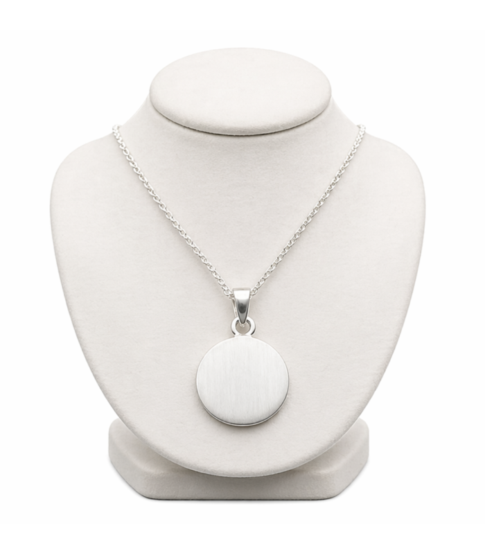 999.9 Pure Silver Circle Pendant Necklace – Classic Minimal Style