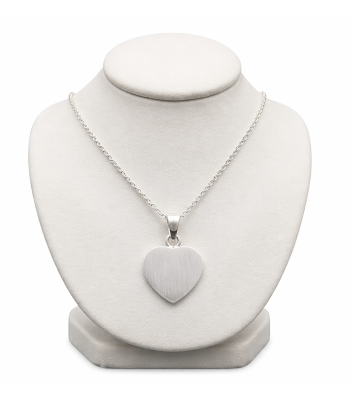 999.9 Pure Silver Heart Pendant Necklace – Elegant Minimal Design